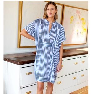 Emerson short caftan - ocean stripe organic - one size